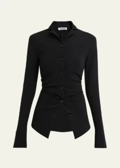 Jil SanderGathered Slim-Fit Button-Down Shirt