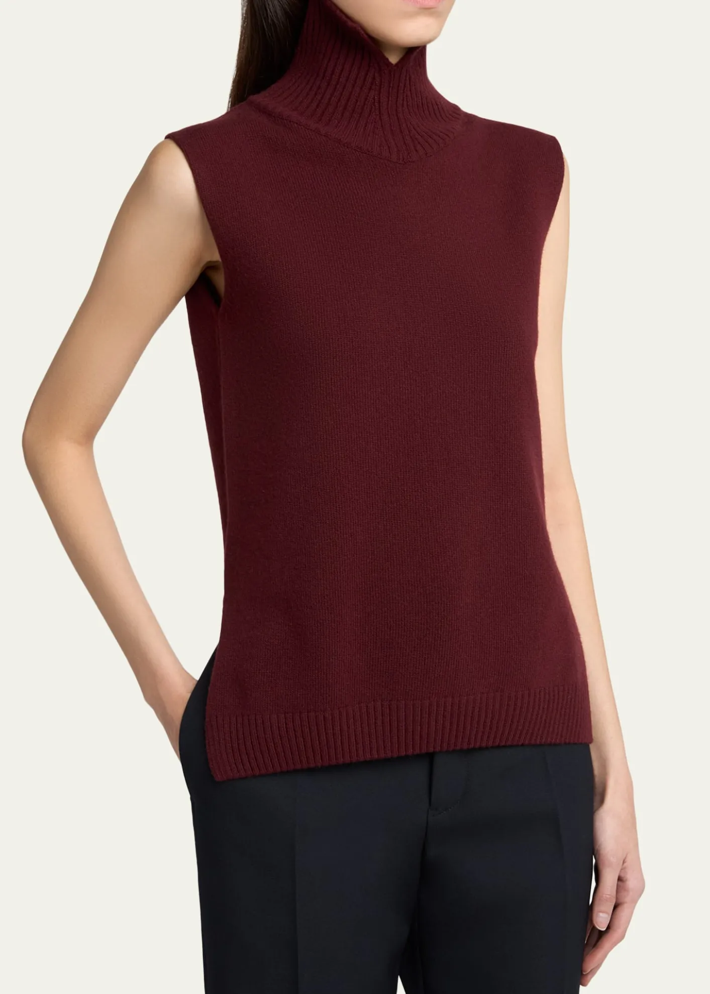 Jil SanderHigh-Neck Split Hem Gilet
