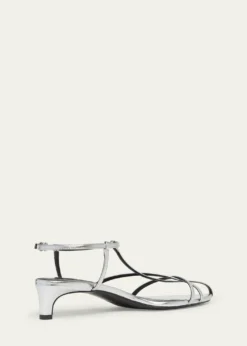 Jil SanderMetallic Kitten T-Strap Sandals