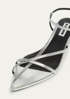 Jil SanderMetallic Kitten T-Strap Sandals