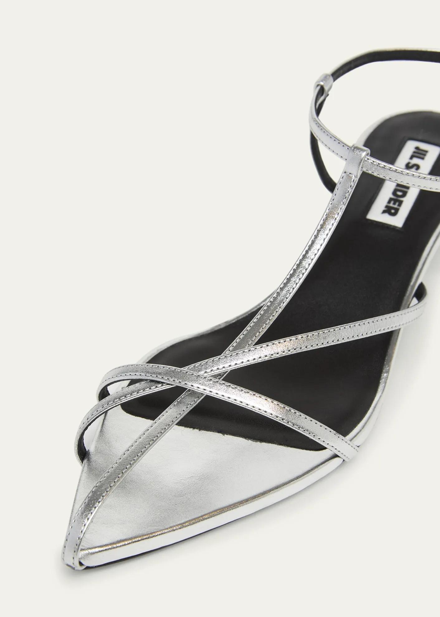 Jil SanderMetallic Kitten T-Strap Sandals