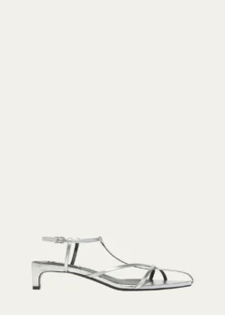 Jil SanderMetallic Kitten T-Strap Sandals