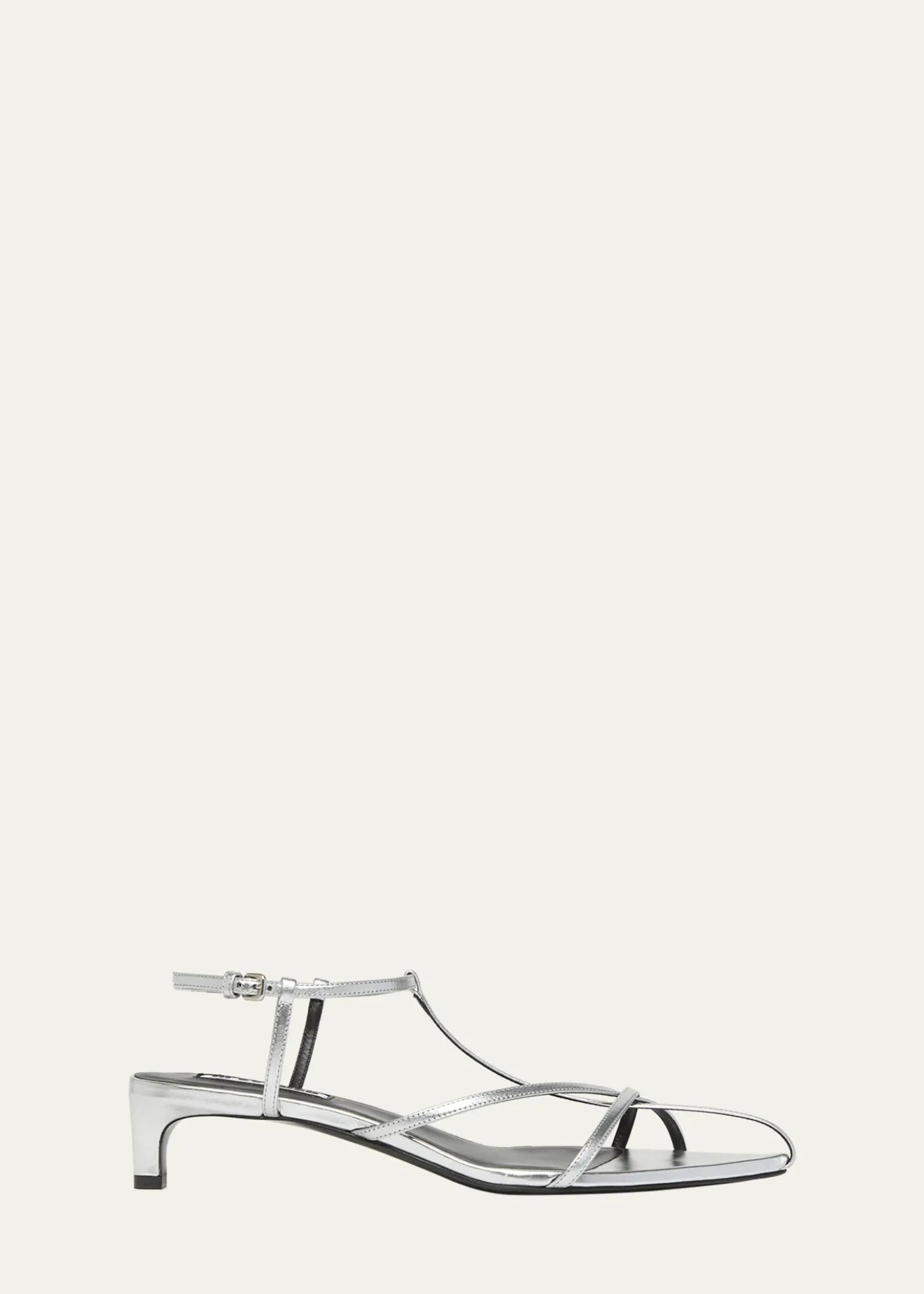 Jil SanderMetallic Kitten T-Strap Sandals