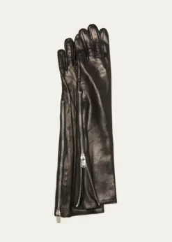 Jil SanderPatent Leather Zip Gloves