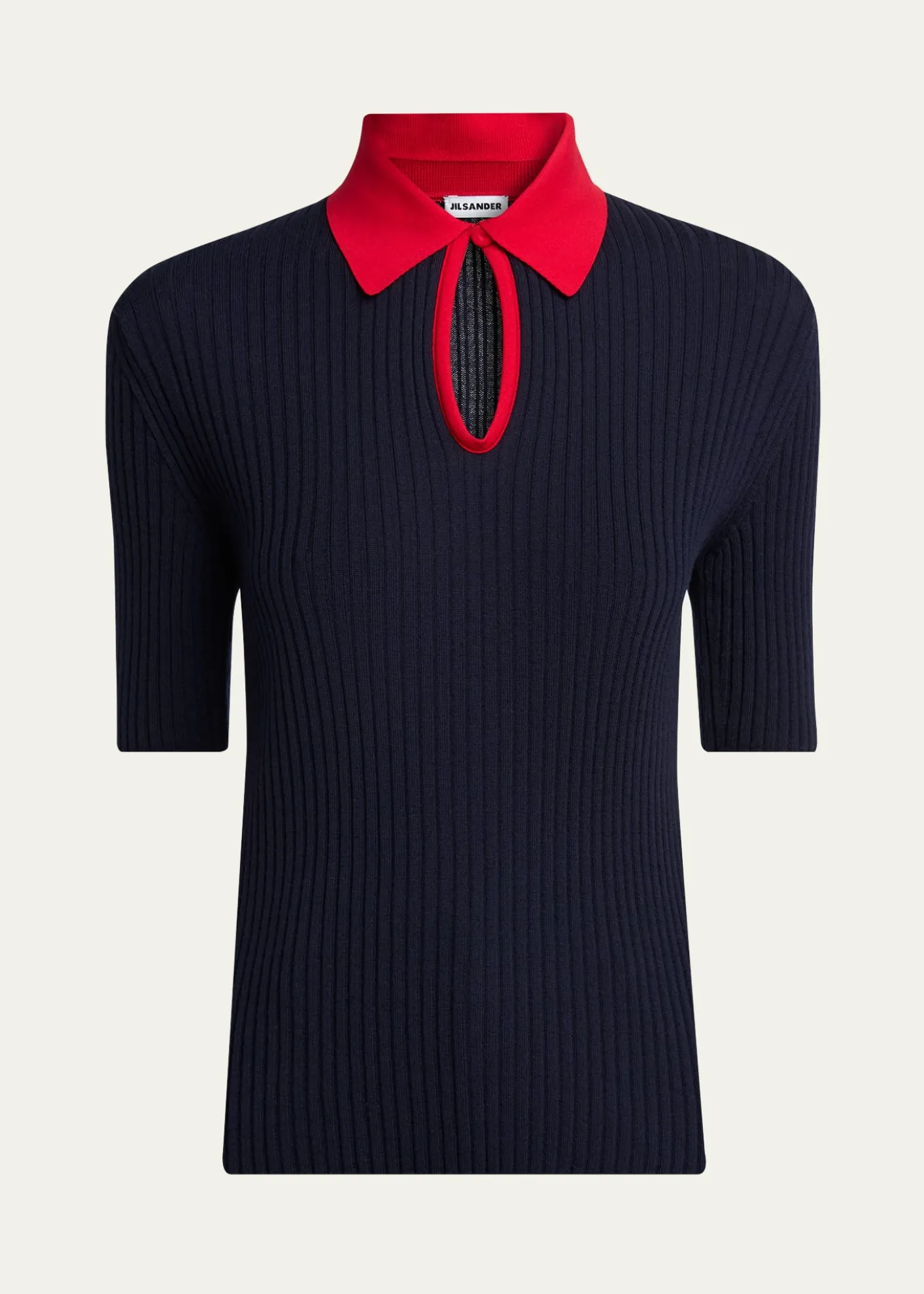 Jil SanderShort-Sleeve Button-Keyhole Polo Shirt