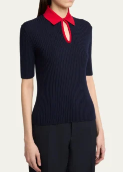 Jil SanderShort-Sleeve Button-Keyhole Polo Shirt