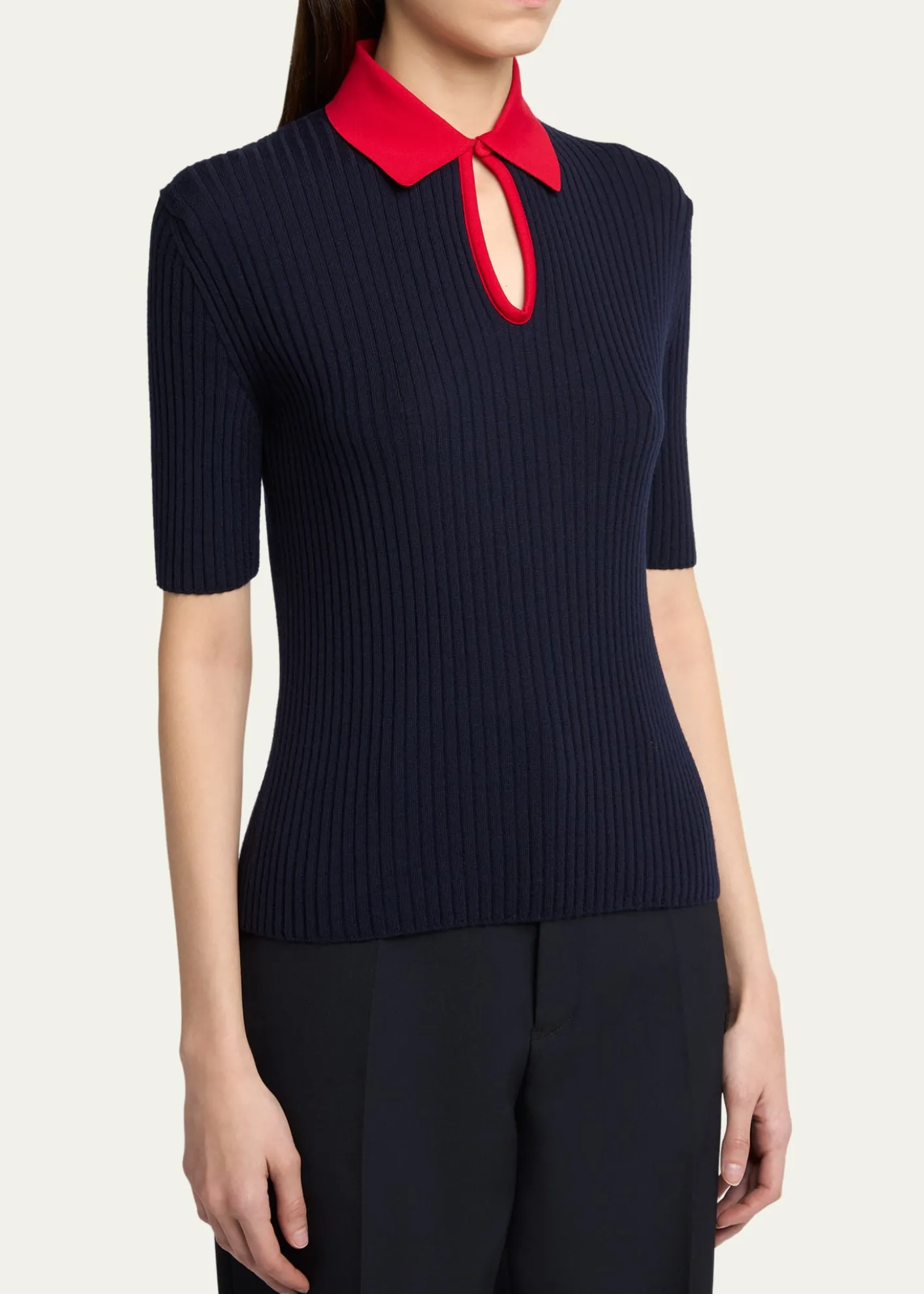 Jil SanderShort-Sleeve Button-Keyhole Polo Shirt