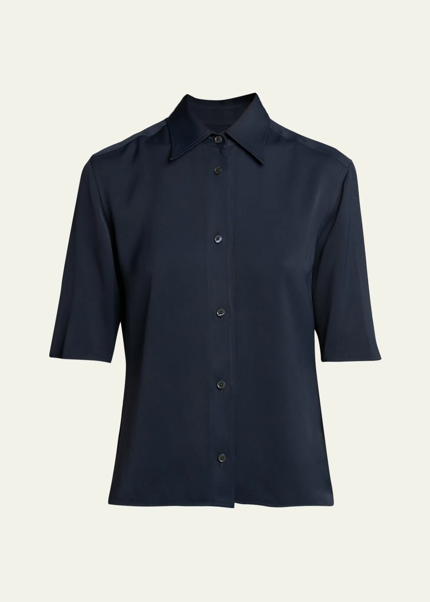 Jil SanderShort-Sleeve Viscose Button-Down Shirt