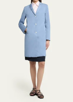 Jil SanderSilk-Blend Single-Breasted Long Coat
