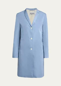 Jil SanderSilk-Blend Single-Breasted Long Coat