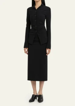 Jil SanderViscose Crepe Midi Skirt