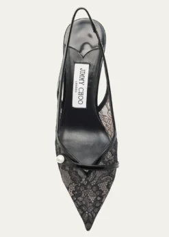 Jimmy ChooAmita 85 Lace Slingback Pumps