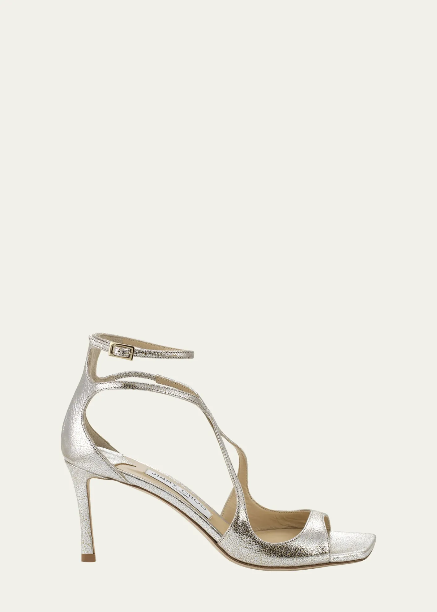 Jimmy ChooAzia Crisscross Metallic Ankle-Strap Sandals
