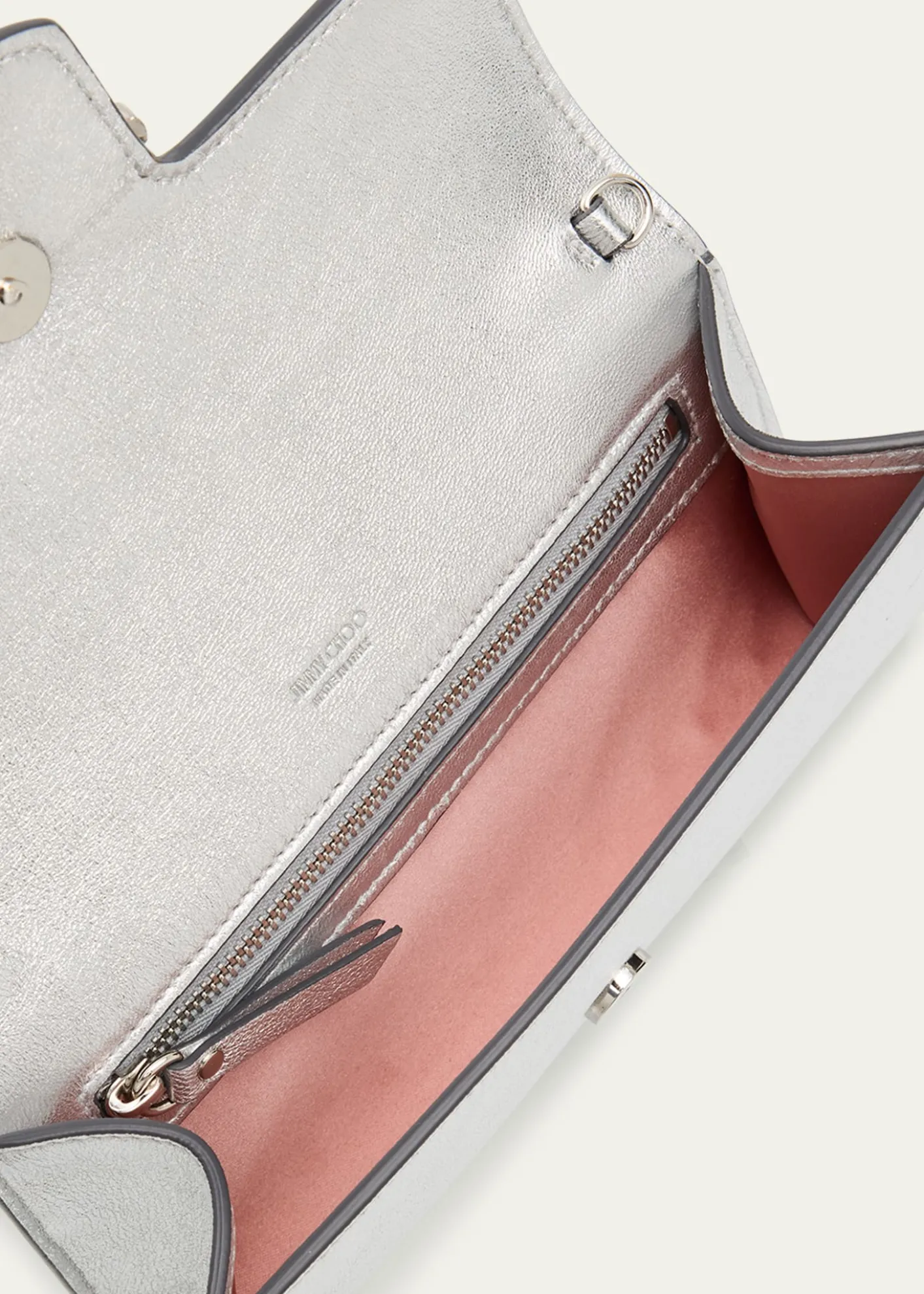 Jimmy ChooBing Crystal Metallic Leather Wallet