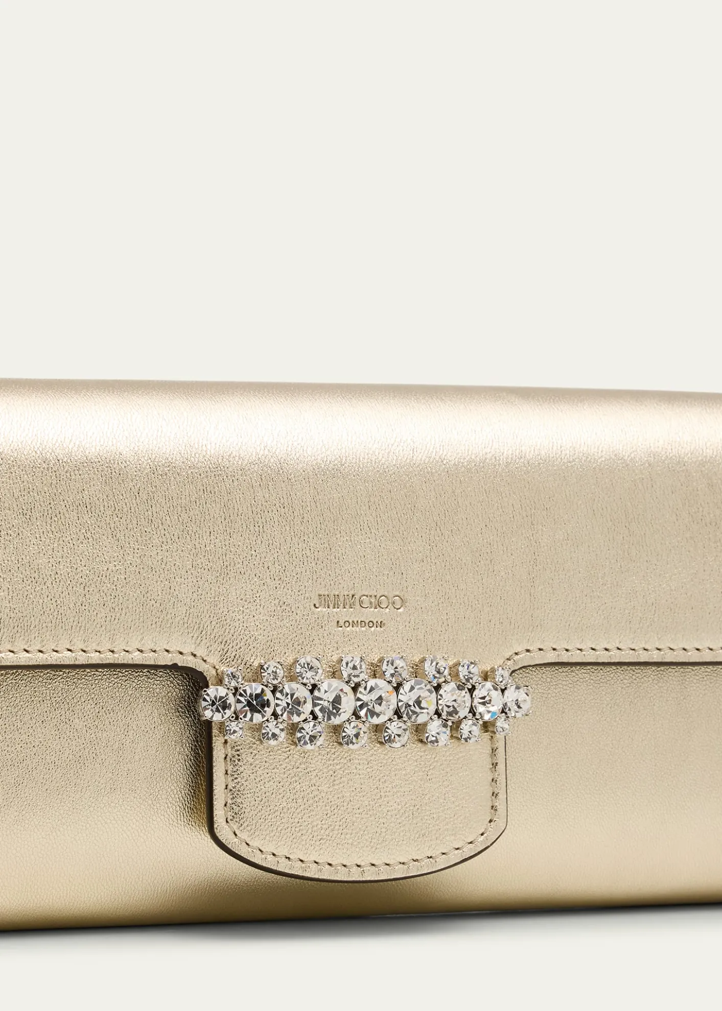 Jimmy ChooBing Crystal Metallic Leather Wallet