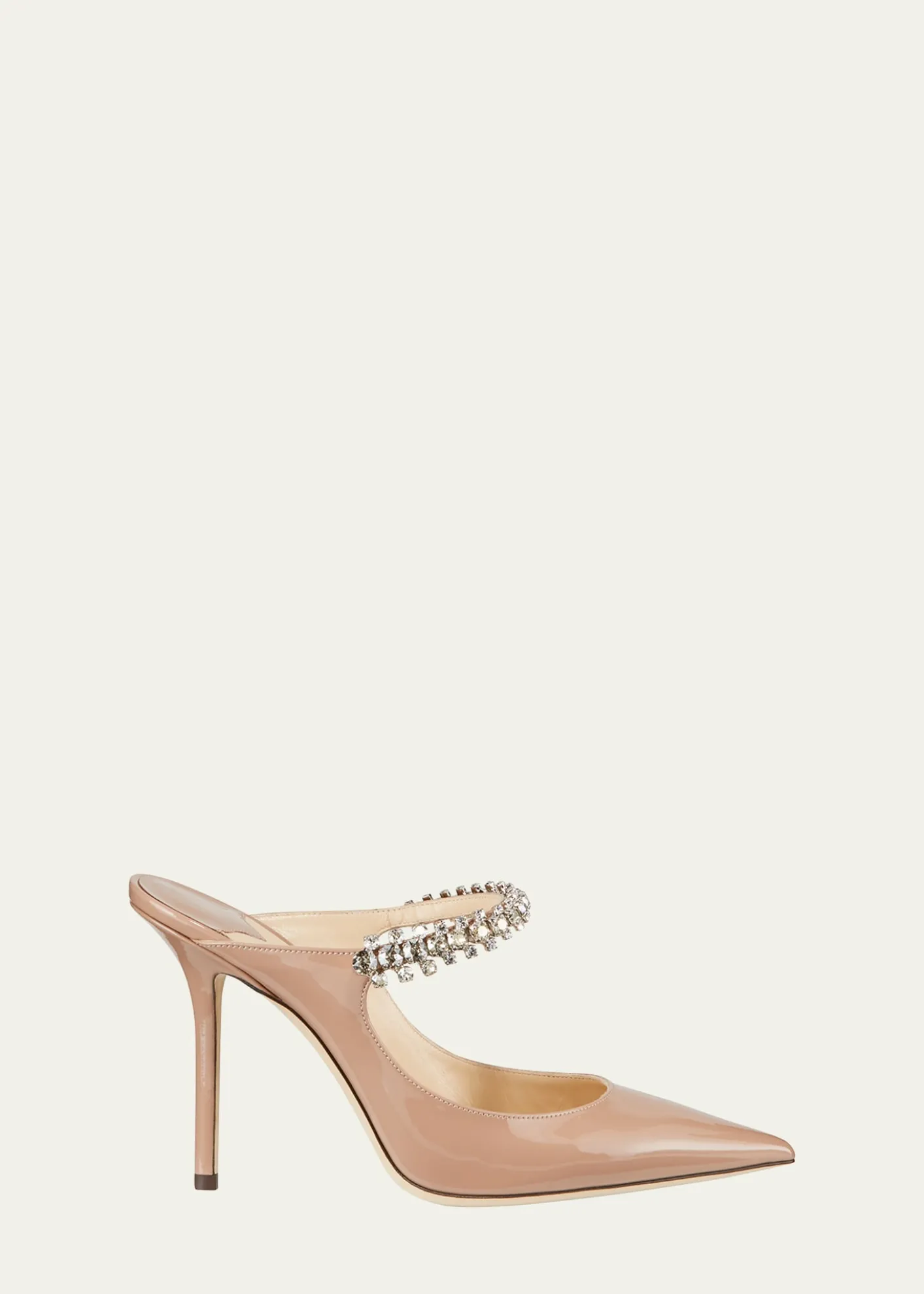 Jimmy ChooBing Patent Crystal-Strap High-Heel Pumps