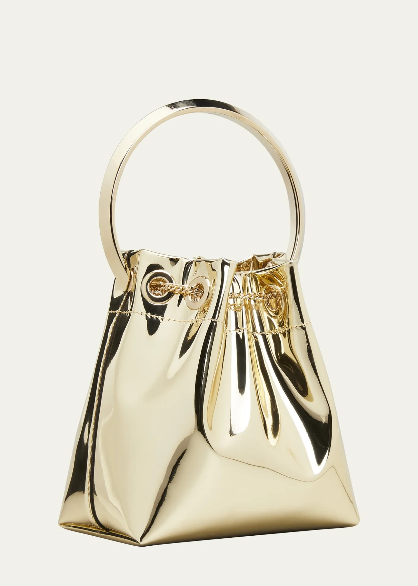 Jimmy ChooBon Bon Mirror Fabric with Metal Handle