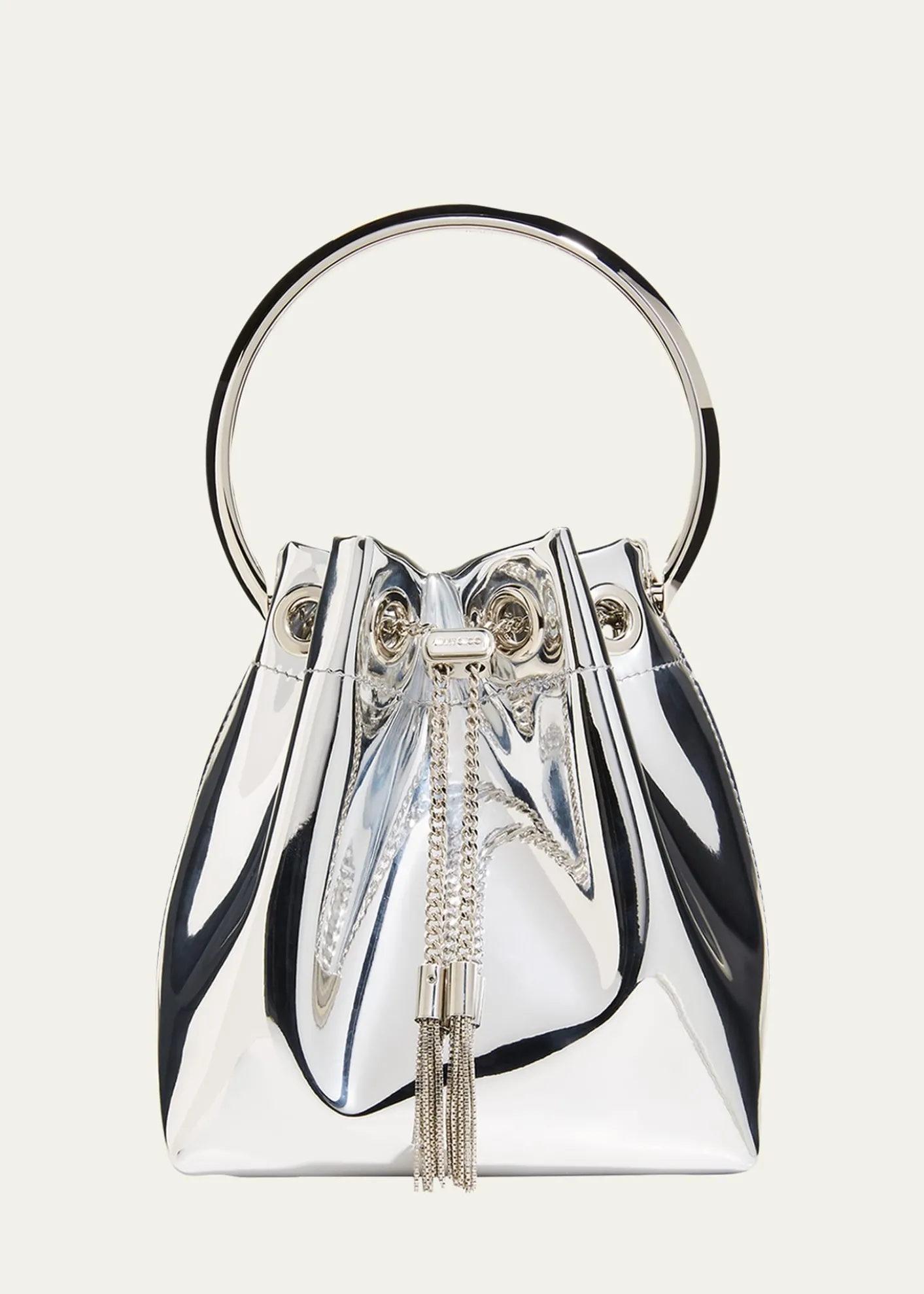 Jimmy ChooBon Bon Mirror Fabric with Metal Handle