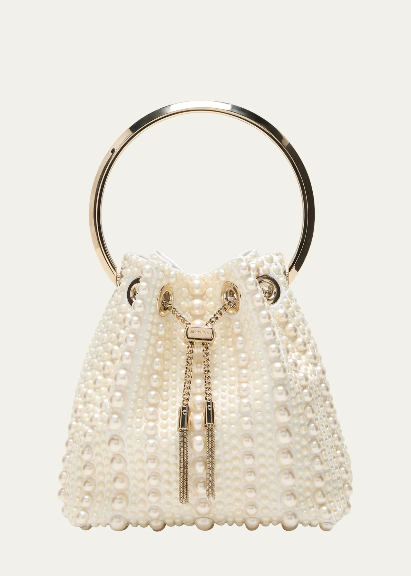 Jimmy ChooBon Bon Pearly Satin Bucket Bag