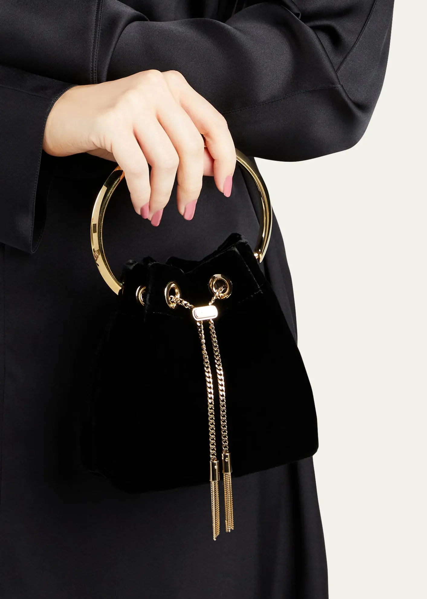 Jimmy ChooBon Bon Velvet with Metal Handle