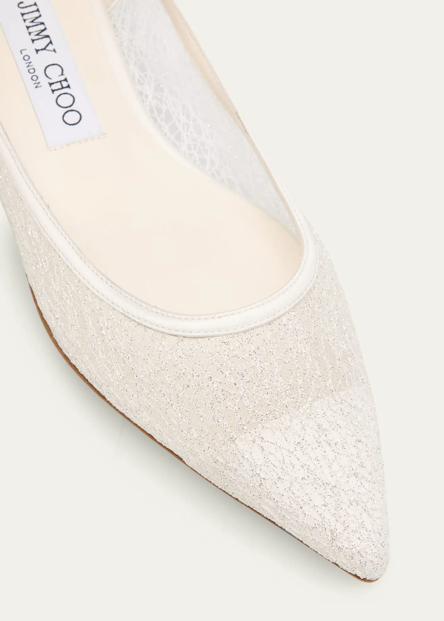 Jimmy ChooLove Floral Lace Pointed-Toe Flats