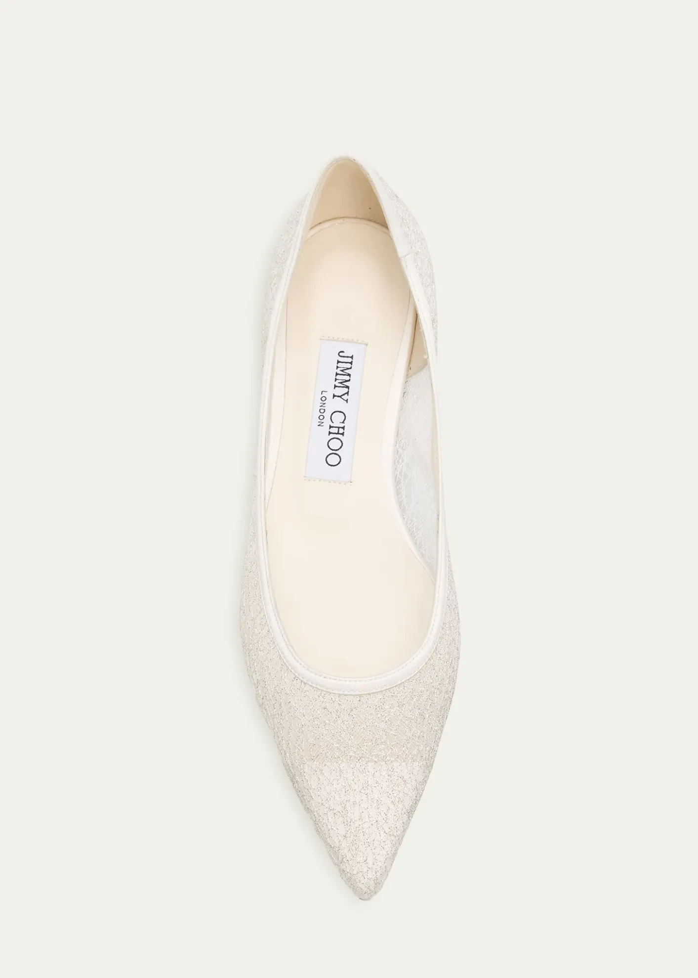 Jimmy ChooLove Floral Lace Pointed-Toe Flats