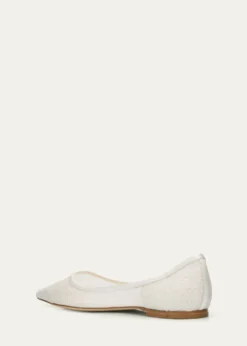 Jimmy ChooLove Floral Lace Pointed-Toe Flats