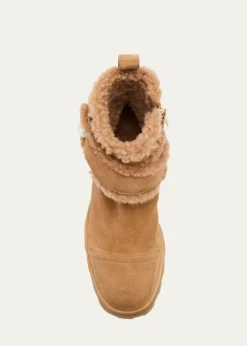 Jimmy ChooMeena Suede and Shearling Zip Ankle Boots