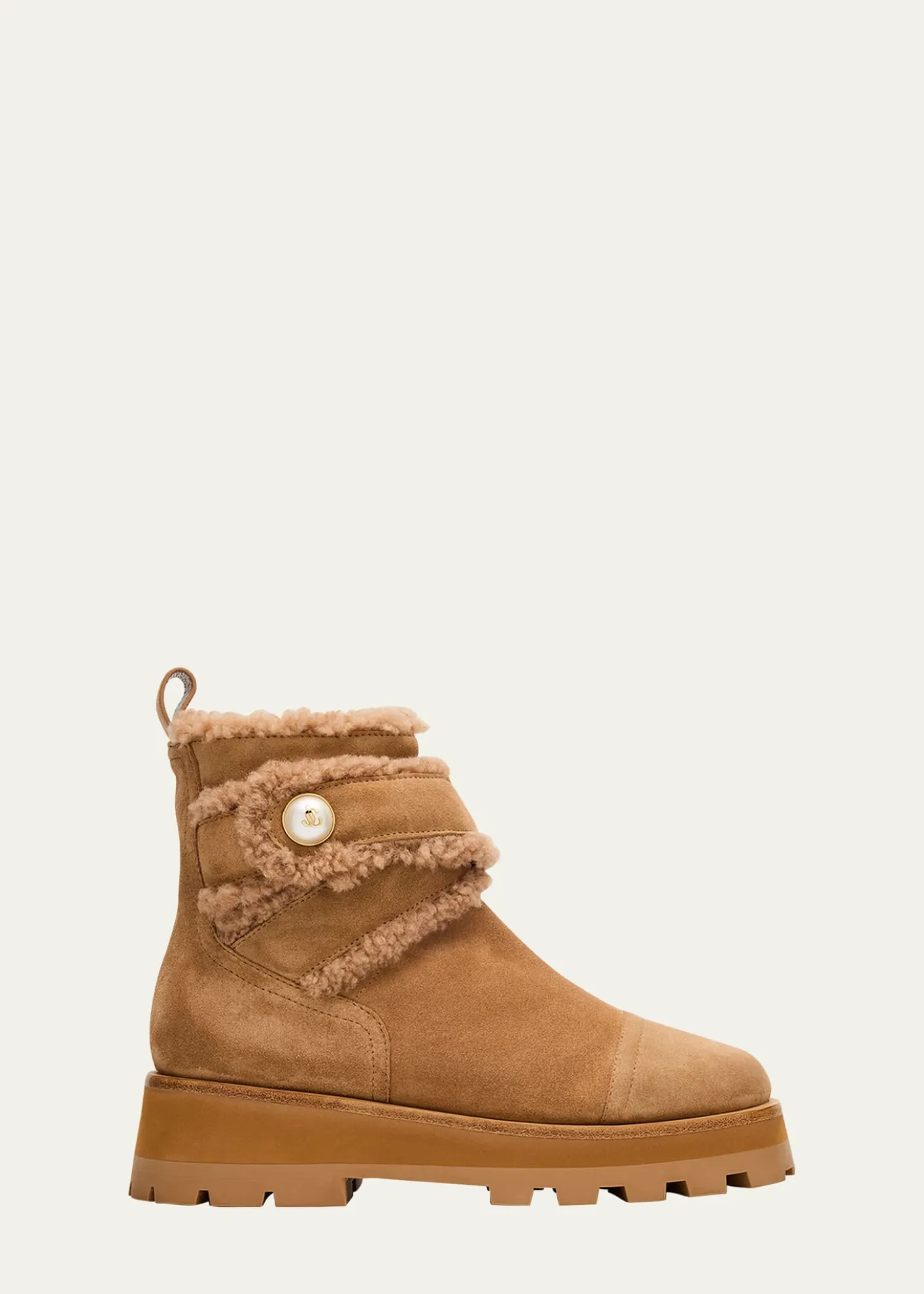 Jimmy ChooMeena Suede and Shearling Zip Ankle Boots
