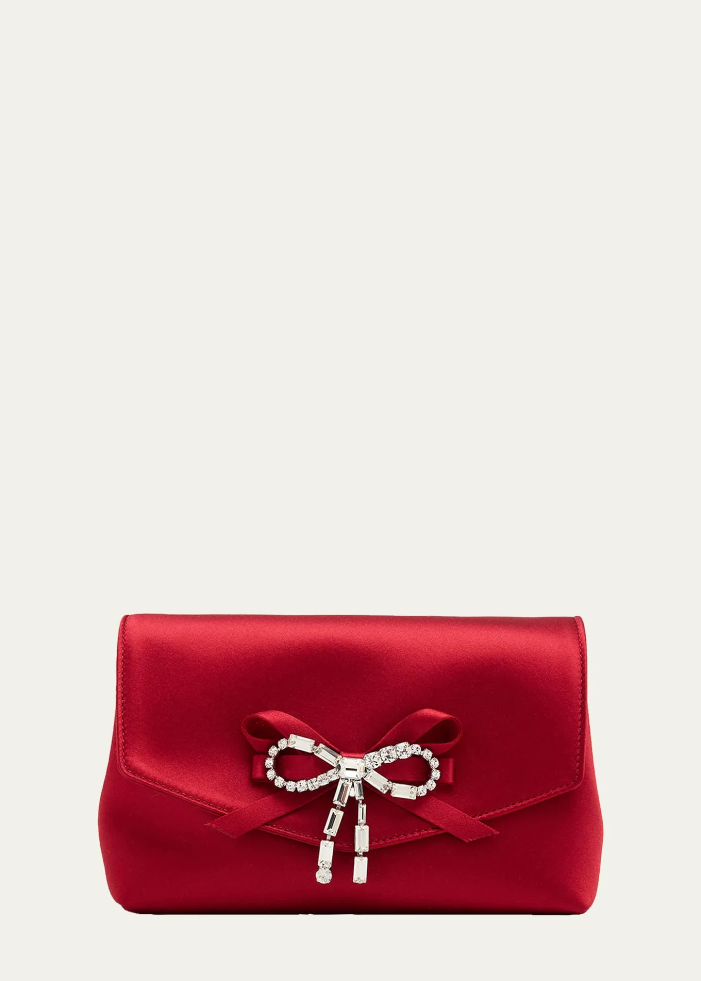 Jimmy ChooMini Crystal Bow-Embellished Satin Crossbody Bag