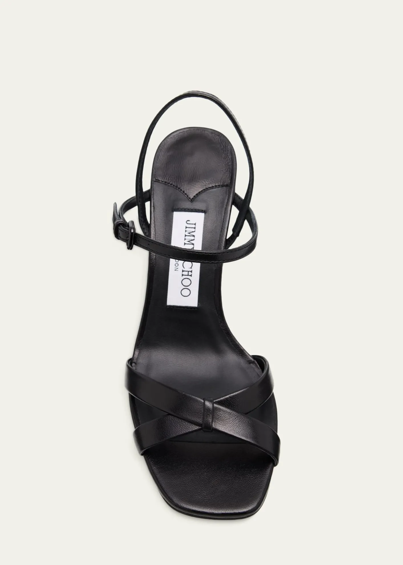 Jimmy Choo85mm Elsy Leather Block-Heel Sandals