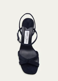 Jimmy Choo85mm Elsy Suede Block-Heel Sandals