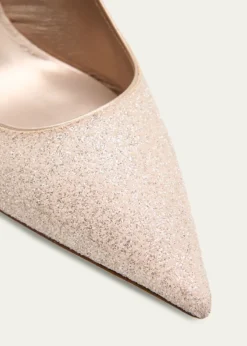 Jimmy Choo85mm Love Glittered Leather Slingback Pumps