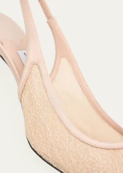 Jimmy Choo65mm Love Lace Satin Slingback Pumps