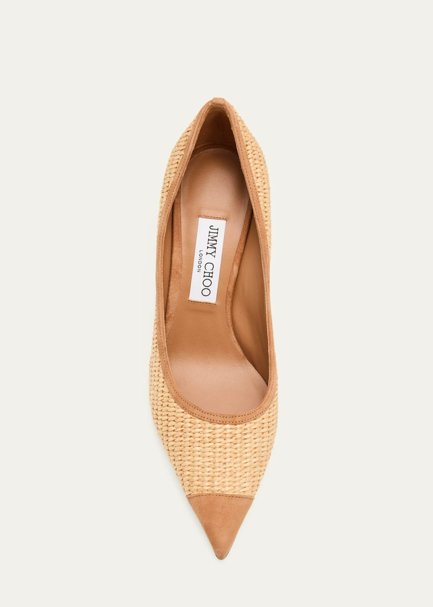 Jimmy Choo85mm Love Raffia and Suede Pumps