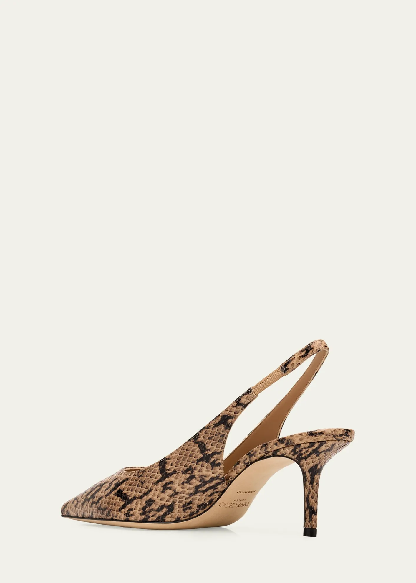 Jimmy Choo65mm Love Snake-Printed Leather Slingback Pumps
