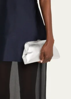 Jimmy ChooSkylar Frame Metallic Leather Clutch Bag