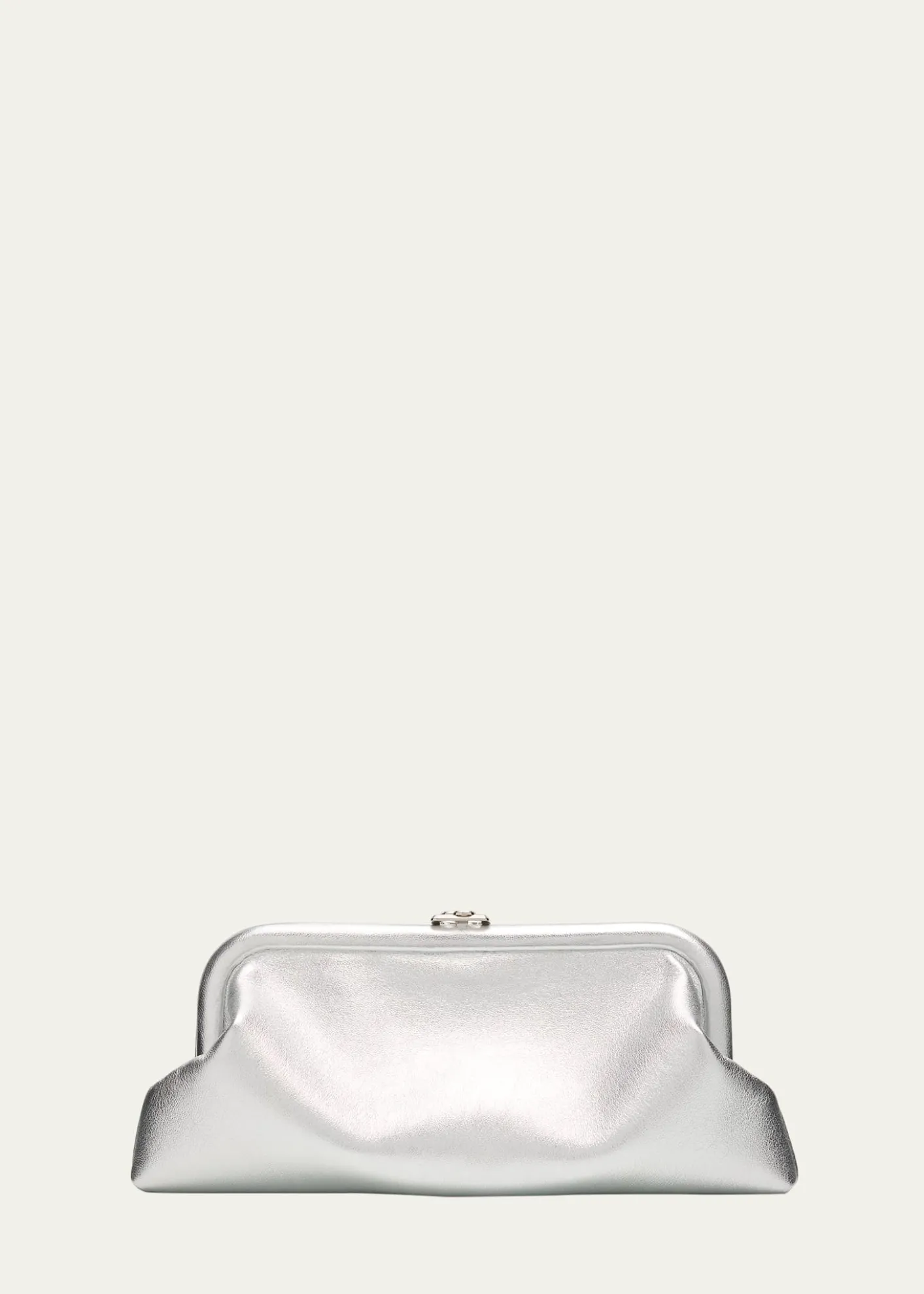 Jimmy ChooSkylar Frame Metallic Leather Clutch Bag