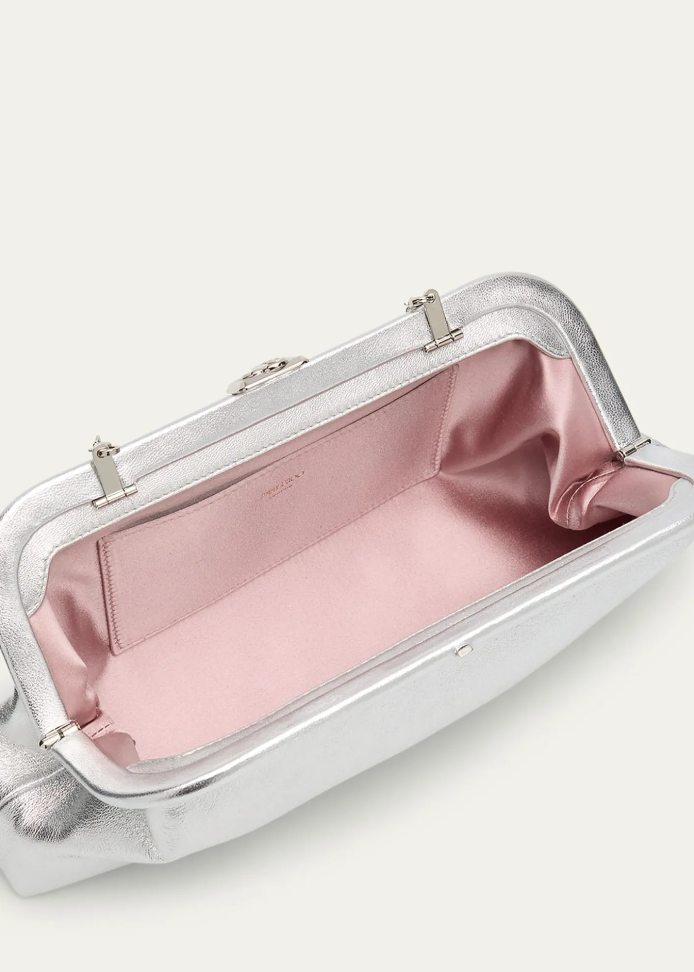 Jimmy ChooSkylar Frame Metallic Leather Clutch Bag