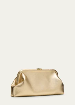 Jimmy ChooSkylar Frame Metallic Leather Clutch Bag