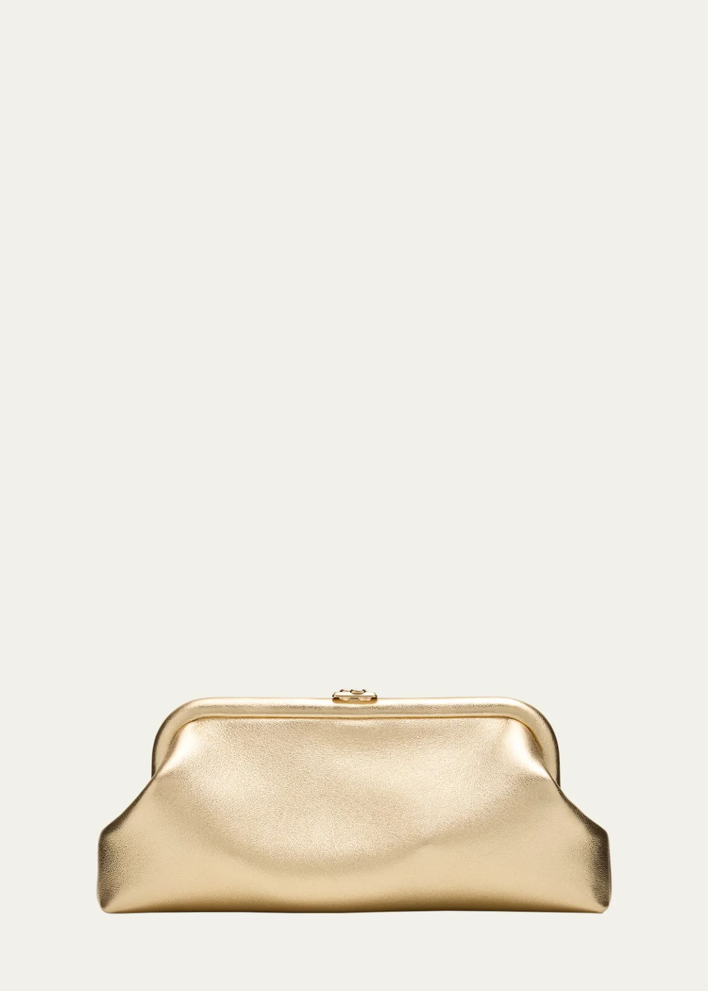 Jimmy ChooSkylar Frame Metallic Leather Clutch Bag