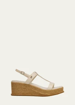 Jimmy ChooTheia 60 Leather Espadrille Wedge Sandals