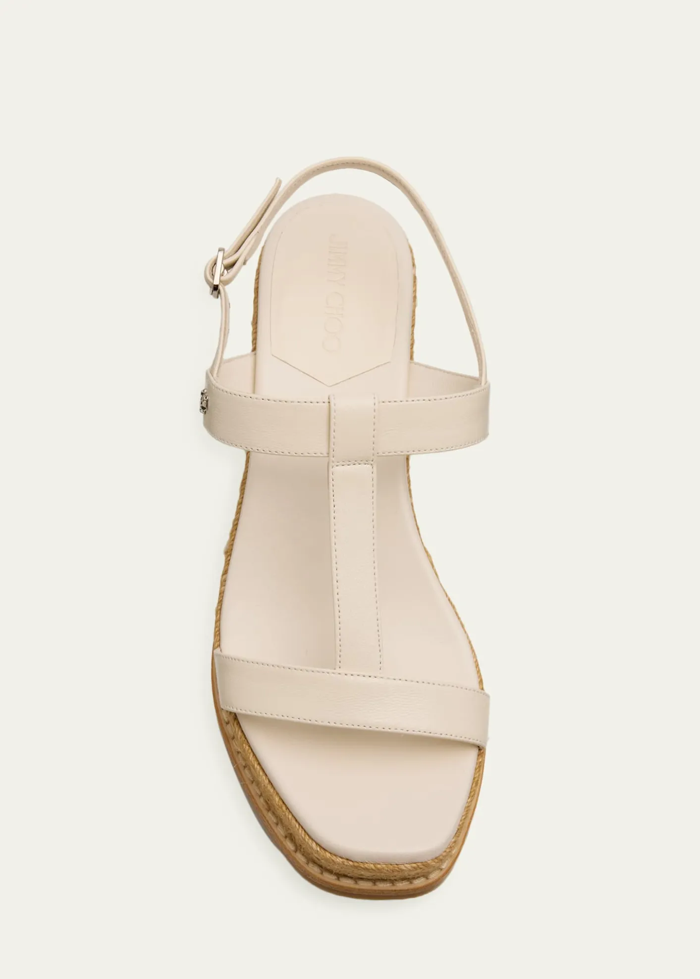 Jimmy ChooTheia 60 Leather Espadrille Wedge Sandals