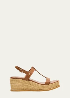 Jimmy ChooTheia 60 Leather Wedge Sandals