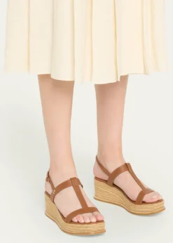 Jimmy ChooTheia 60 Leather Wedge Sandals