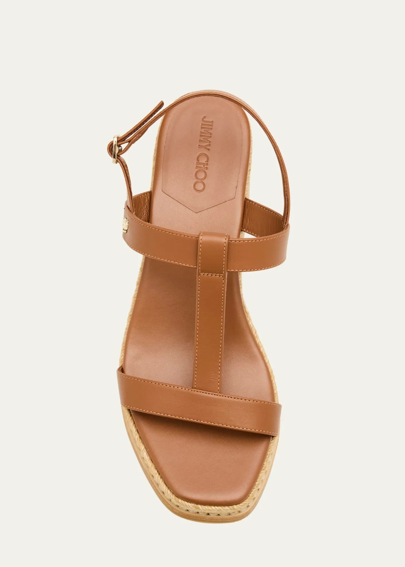 Jimmy ChooTheia 60 Leather Wedge Sandals