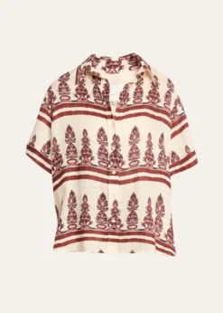 Johanna OrtizLa Creciente Printed Linen Button-Down Shirt