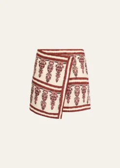 Johanna OrtizRoots Linen Mini Wrap Skirt