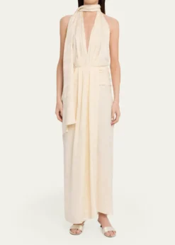 Johanna OrtizWildly Beautiful Plunging Halter Maxi Dress