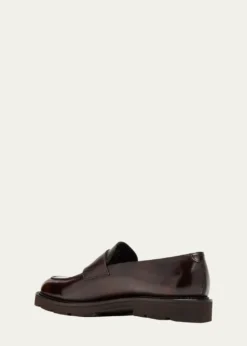 John LobbMen's Lopez Apron-Toe Leather Penny Loafers